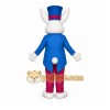 Blue Rabbit Mascot Costume with Custom Logo