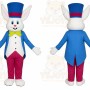 Blue Rabbit Mascot Costume with Custom Logo