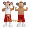 Brown Mouse Mascot Costume with Custom Logo