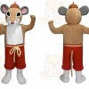 Brown Mouse Mascot Costume with Custom Logo