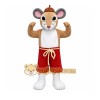 Brown Mouse Mascot Costume with Custom Logo