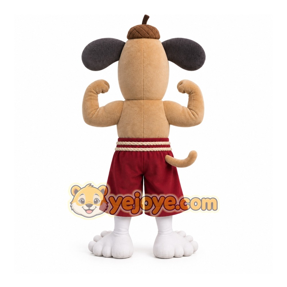 Brown Mouse Mascot Costume with Custom Logo