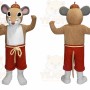 Brown Mouse Mascot Costume with Custom Logo