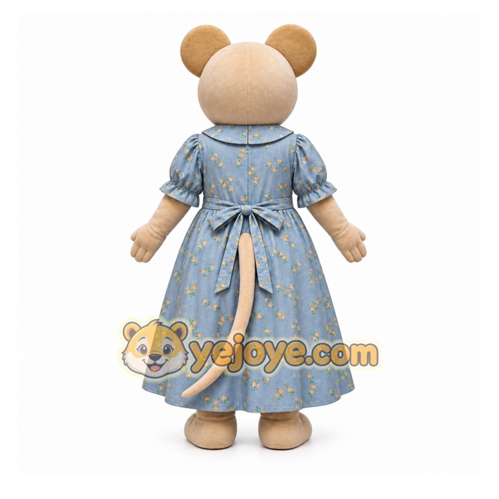 Beige Mouse Mascot Costume with Custom Logo Beige Mouse Mascot Costume with Custom Logo