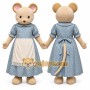 Beige Mouse Mascot Costume with Custom Logo