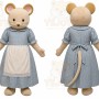 Beige Mouse Mascot Costume with Custom Logo