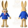 Beige Rabbit Mascot Costume with Custom Logo