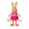 Beige Rabbit Mascot Costume with Custom Logo Beige Rabbit Mascot Costume with Custom Logo
