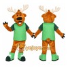Brown Moose Mascot Costume with Custom Logo Brown Moose Mascot Costume with Custom Logo