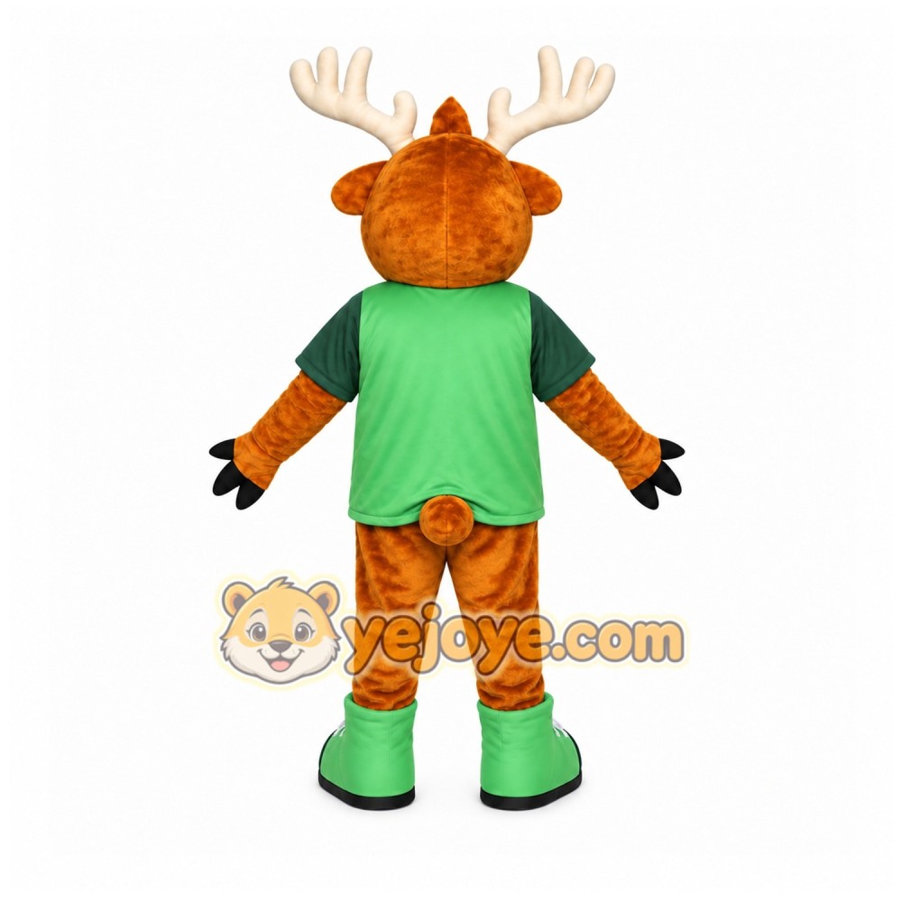 Brown Moose Mascot Costume with Custom Logo Brown Moose Mascot Costume with Custom Logo