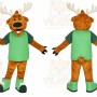 Brown Moose Mascot Costume with Custom Logo