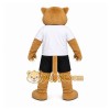 Tan Cougar Mascot Costume with Custom Logo