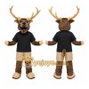 Brown Moose Mascot Costume with Custom Logo Brown Moose Mascot Costume with Custom Logo