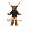 Brown Moose Mascot Costume with Custom Logo Brown Moose Mascot Costume with Custom Logo