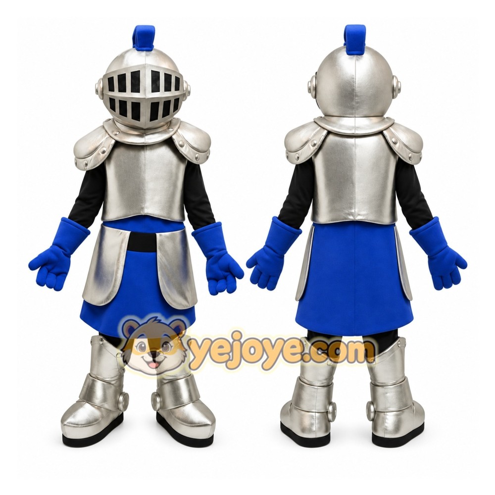 Blue Knight Mascot Costume with Custom Logo Blue Knight Mascot Costume with Custom Logo