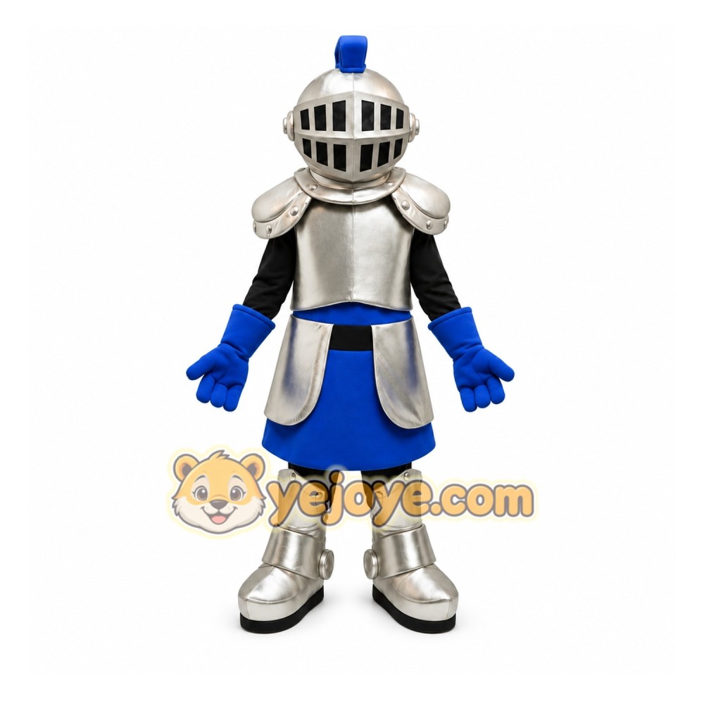 Blue Knight Mascot Costume with Custom Logo Blue Knight Mascot Costume with Custom Logo