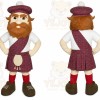 Brown Scottish Warrior Mascot Costume with Custom Logo