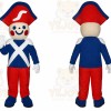 Blue Soldier Mascot Costume with Custom Logo