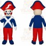 Blue Soldier Mascot Costume with Custom Logo