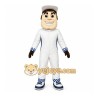 White Driver Mascot Costume with Custom Logo White Driver Mascot Costume with Custom Logo