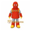 Red Robot Mascot Costume with Custom Logo