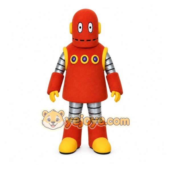 Red Robot Mascot Costume with Custom Logo Red Robot Mascot Costume with Custom Logo