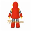 Red Robot Mascot Costume with Custom Logo