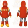 Red Robot Mascot Costume with Custom Logo