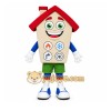 Beige House Mascot Costume with Custom Logo Beige House Mascot Costume with Custom Logo