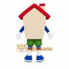 Beige House Mascot Costume with Custom Logo Beige House Mascot Costume with Custom Logo