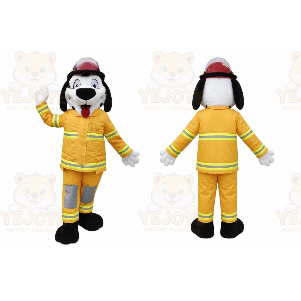 Yellow Dog Mascot Costume with Custom Logo
