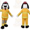 Yellow Dog Mascot Costume with Custom Logo
