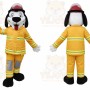 Yellow Dog Mascot Costume with Custom Logo