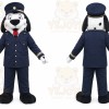 Navy Dog Mascot Costume with Custom Logo