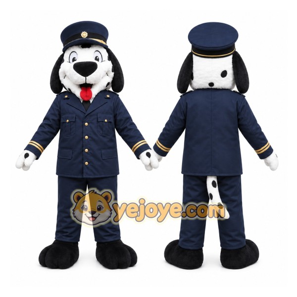 Navy Dog Mascot Costume with Custom Logo