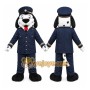 Navy Dog Mascot Costume with Custom Logo