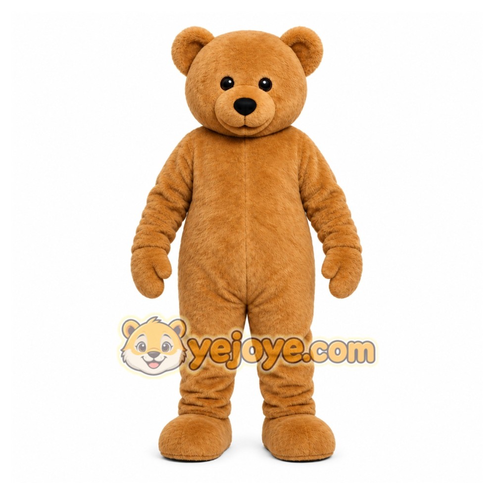 Brown Bear Mascot Costume with Custom Logo