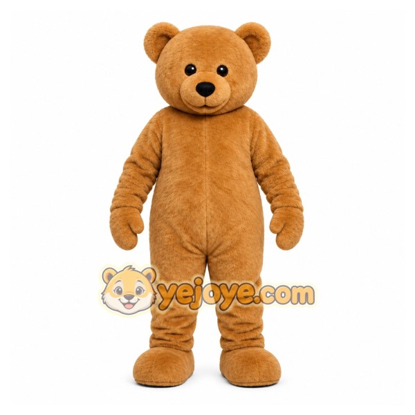 Brown Bear Mascot Costume with Custom Logo