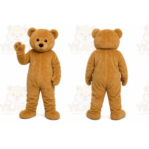 Brown Bear Mascot Costume with Custom Logo