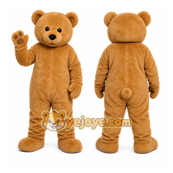 Brown Bear Mascot Costume with Custom Logo