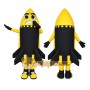 Yellow Rocket Mascot Costume with Custom Logo