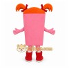 Pink Phone Mascot Costume with Custom Logo Pink Phone Mascot Costume with Custom Logo