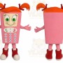 Pink Phone Mascot Costume with Custom Logo