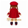 Red Girl Mascot Costume with Custom Logo