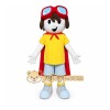 Yellow Boy Mascot Costume with Custom Logo Yellow Boy Mascot Costume with Custom Logo