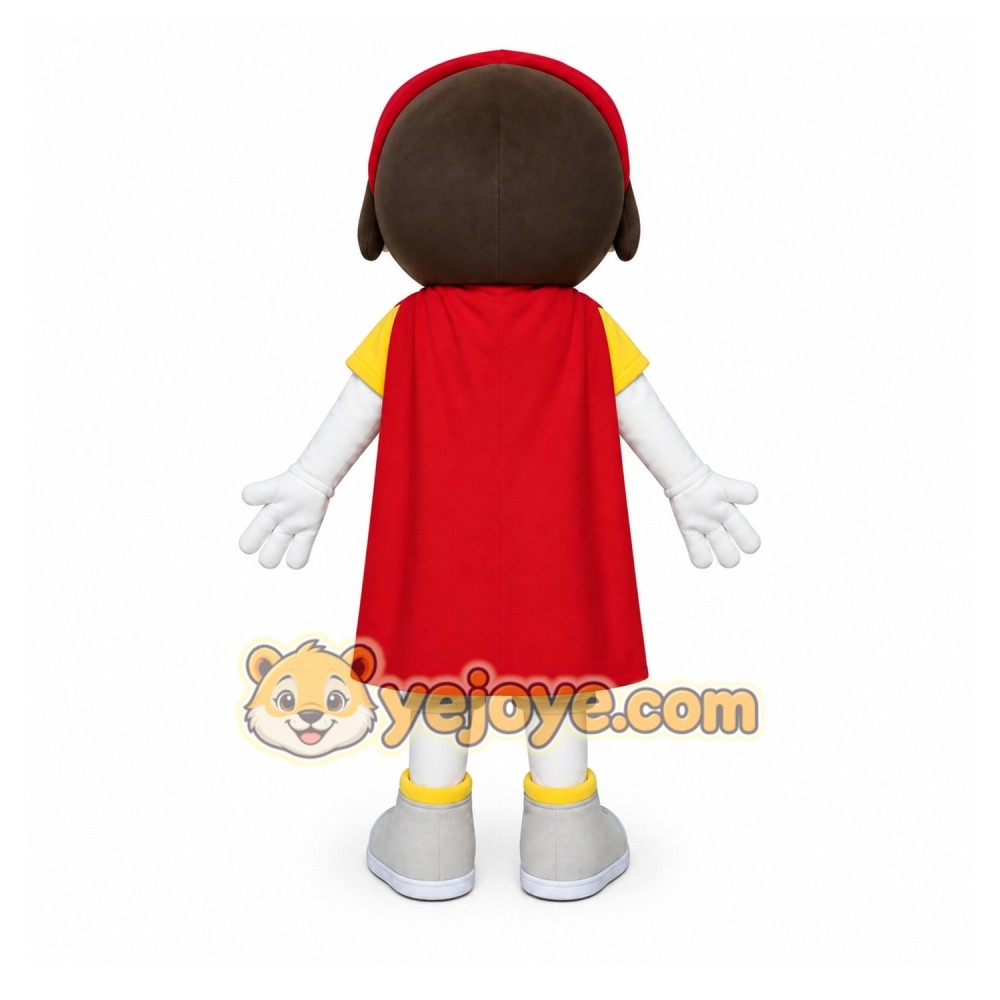 Yellow Boy Mascot Costume with Custom Logo Yellow Boy Mascot Costume with Custom Logo