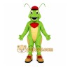 Green Grasshopper Mascot Costume with Custom Logo