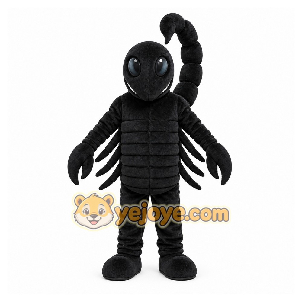 Black Scorpion Mascot Costume with Custom Logo Black Scorpion Mascot Costume with Custom Logo