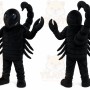 Black Scorpion Mascot Costume with Custom Logo