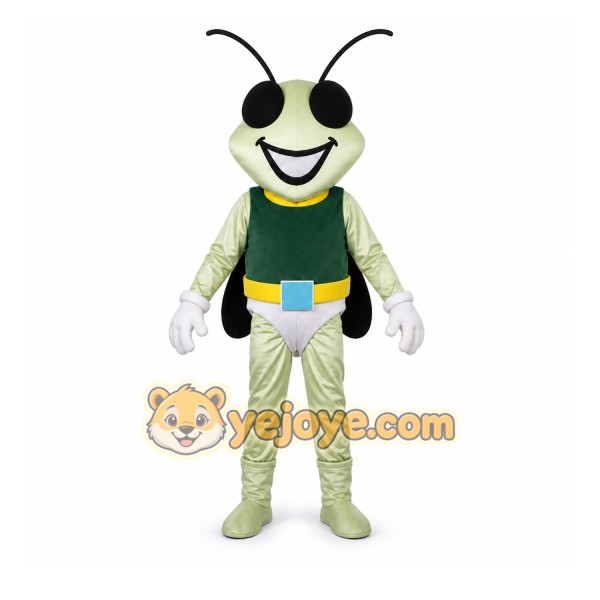 White Bug Mascot Costume with Custom Logo White Bug Mascot Costume with Custom Logo